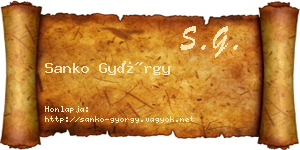 Sanko György névjegykártya